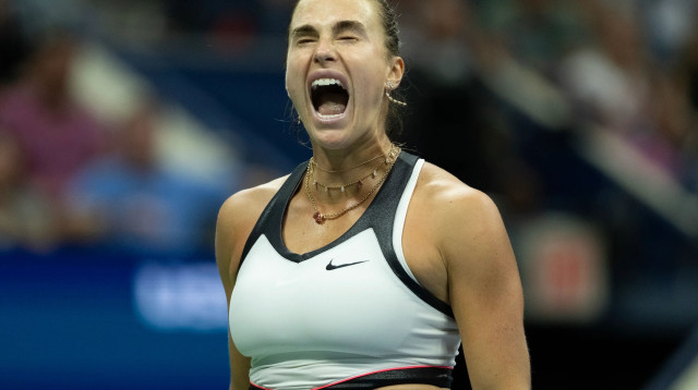 ארינה סבאלנקה אחרי הזכייה באליפות ארה"ב (צילום: GettyImages)