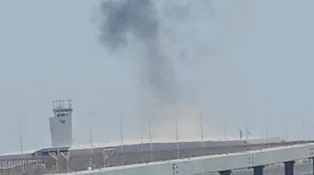 פגיעה בשדה התעופה רמון (צילום: רשתות חברתיות, שימוש לפי סעיף 27 א')