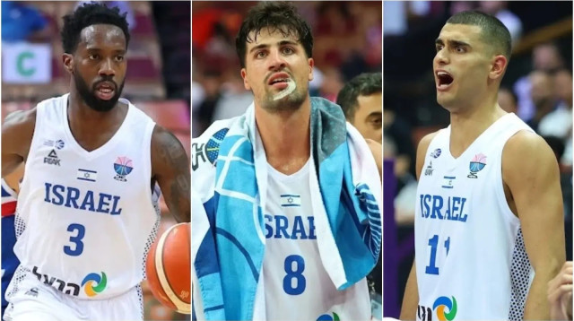 שחקני נבחרת ישראל ביורובאסקט (צילום: אודי ציטיאט)