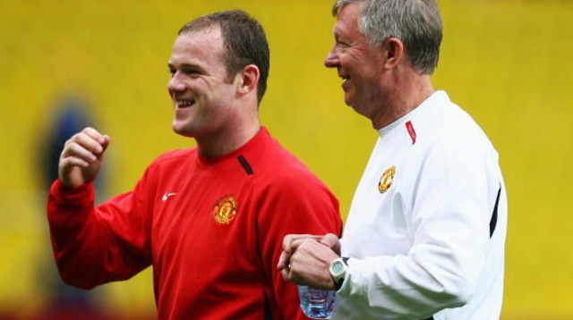 וויין רוני וסר אלכס פרגוסון (צילום: Alex Livesey)