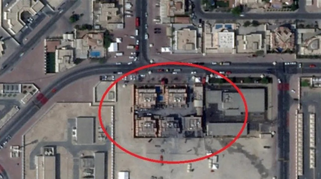 מטה חמאס בדוחה לאחר התקיפה (צילום: רשתות ערביות)