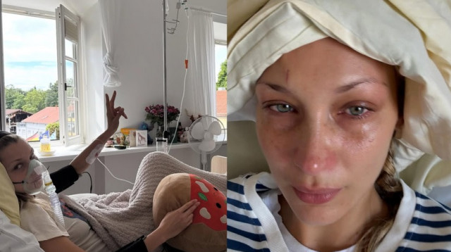 בלה חדיד באישפוז (צילום: מתוך אינסטגרם)