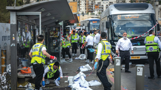הפיגוע בצומת רמות בירושלים (צילום: חיים גולדברג/פלאש 90)