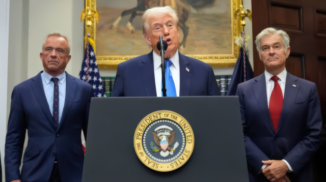 דונלד טראמפ בהצהרה בבית הלבן (צילום: הבית הלבן)