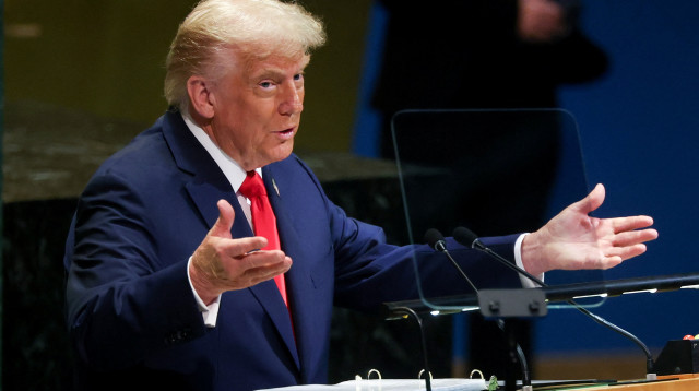 דונלד טראמפ באו"ם (צילום: REUTERS/Shannon Stapleton)
