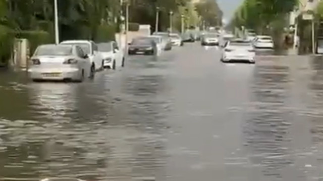 נהריה מוצפת בעקבות מי הגשמים  (צילום: שימוש לפי סעיף 27א')