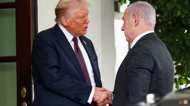 בנימין נתניהו, דונלד טראמפ (צילום: REUTERS/Kevin Lamarque)