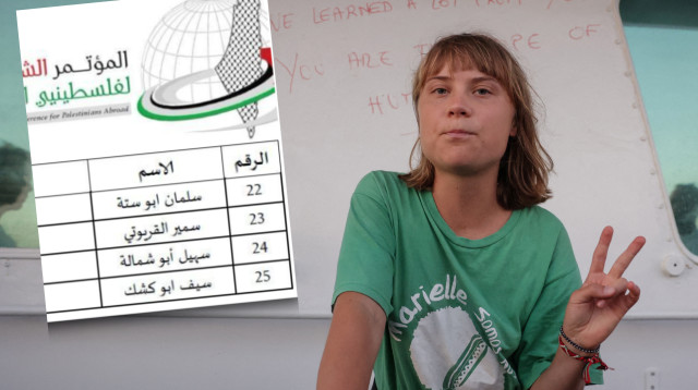 גרטה טונברג והמסמכים שנחשפו (צילום: רויטרס,משרד החוץ)