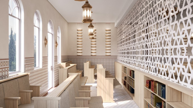 בית הכנסת "אוהל יצחק"- אדריכלות ועיצוב - שרה ונירית פרנקל (צילום: הדמיות סטודיו מעין גולן)