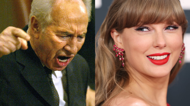 טיילור סוויפט, שמעון פרס (צילום: gettyimages)