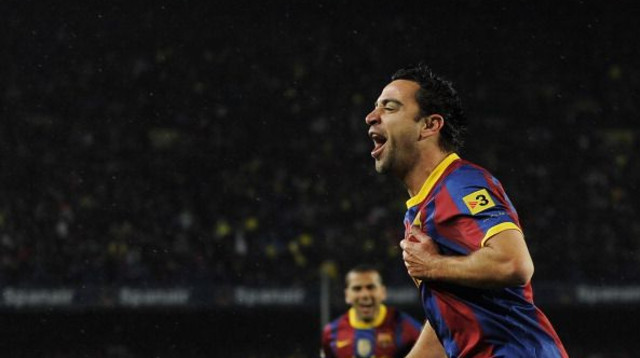 צ'אבי במדי ברצלונה (צילום: Getty images)