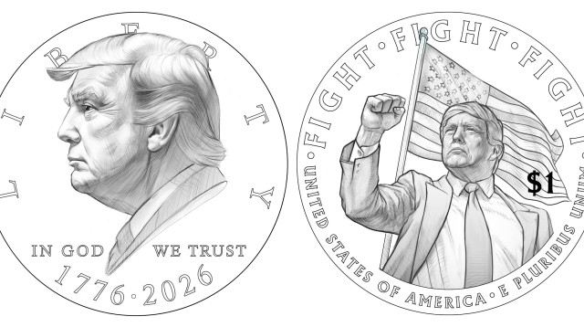 טיוטת המטבע שעליה מוטבע דונלד טראמפ (צילום: צילום מסך מתוך X (לשעבר טוויטר))