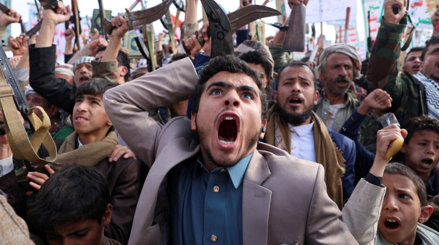 עצרת של החות'ים (צילום: רויטרס)