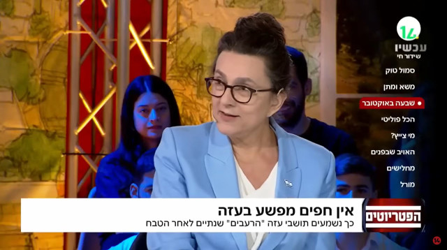 עירית לינור בפאנל "הפטריוטים" בערוץ 14 (צילום: צילום מסך ערוץ 14)