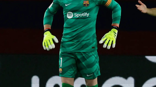 מארק אנדרה טר סטגן שוער ברצלונה (צילום: רויטרס)