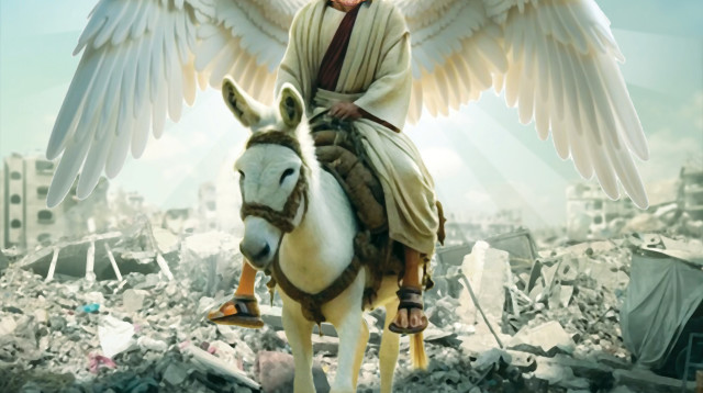 דונלד טרמאפ וחמורו של משיח (צילום: ללא קרדיט)