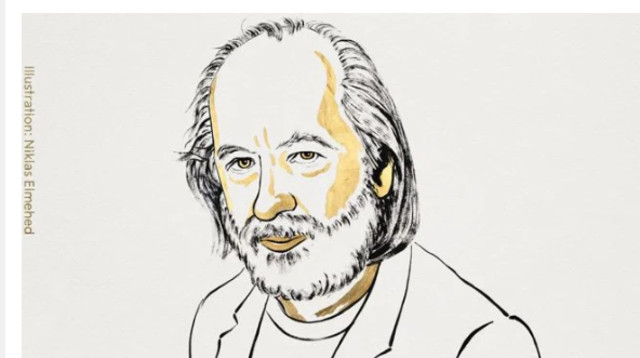 לאסלו קרסנהורקאי  (צילום: מתוך התערוכה "כלי אל כלי",מתוך אתר פרס נובל)