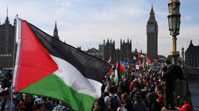 הפגנה פרו-פלסטינית בלונדון, בריטניה (צילום: REUTERS/Jaimi Joy)