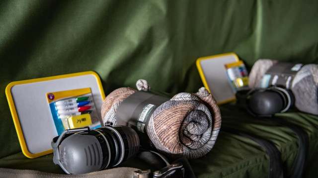 המסוק הערוך לשובם של החטופים (צילום: דובר צה"ל)