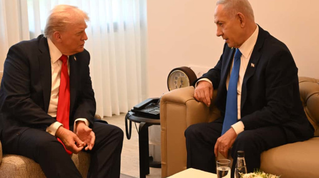 בנימין נתניהו ודונלד טראמפ בכנסת (צילום: אבי אוחיון, לע"מ)