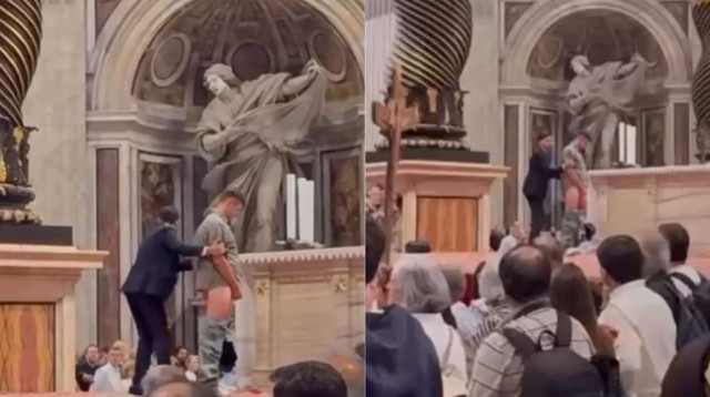 אלמוני השתין בותיקן (צילום: צילום מסך)