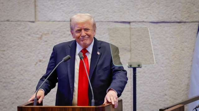 דונלד טראמפ בכנסת (צילום: דוברות הכנסת)