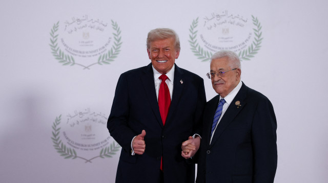 מחמוד עבאס (אבו מאזן), דונלד טראמפ בשארם א-שייח' (צילום: רויטרס)