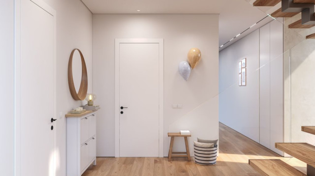 דלתות קו אפס בשיפוץ דירה - מה חשוב לתכנן מראש? (צילום: הדמיות סטודיו מעין גולן)