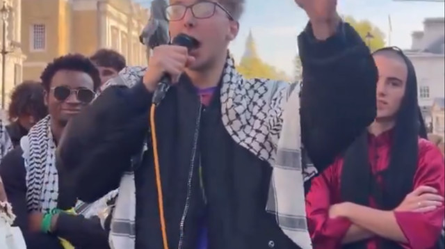 סמואל וויליאמס, סטודנט פרו-פלסטיני מאוניברסיטת אוקספורד  (צילום: צילום מסך, רשת X)
