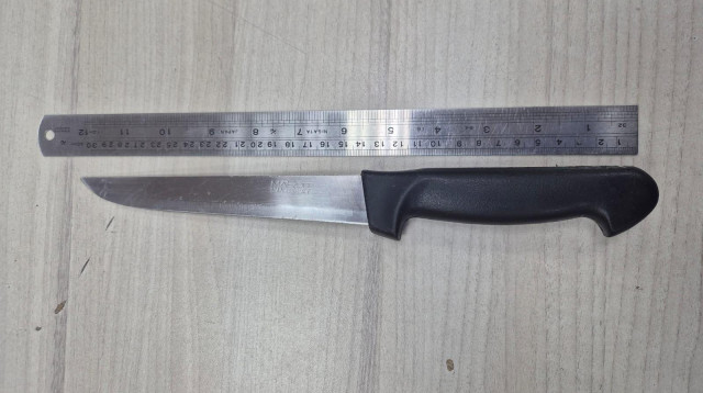 הסכין שנתפסה ברמת גן (צילום: דוברות המשטרה)