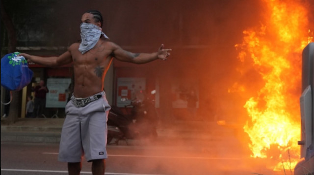 הפגנות פרו פלסטיניות בברצלונה (צילום: צילום מסך רשת X)