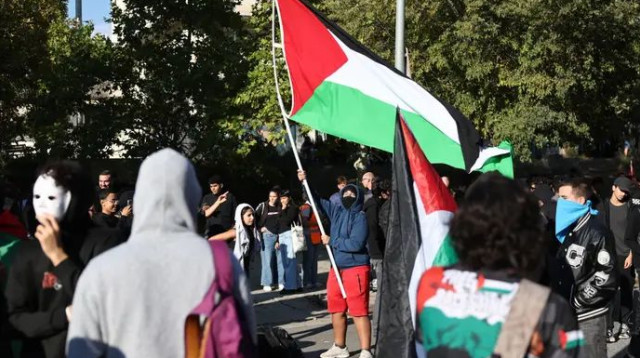 גם במנרסה היו הפגנות נגד ישראל (צילום: GettyImages, JOSEP LAGO/AFP)