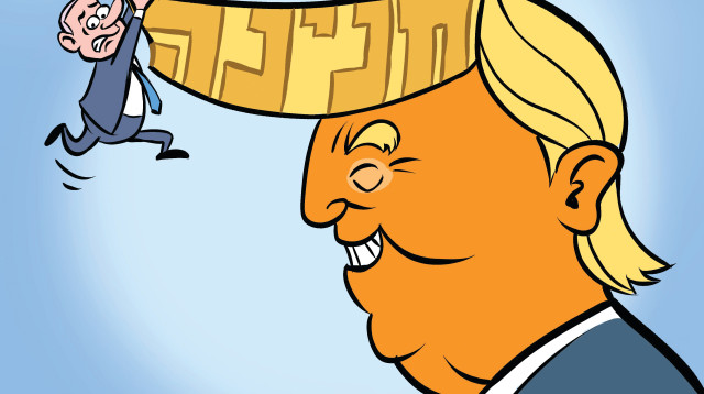 טראמפ מציע חנינה לביבי. קריקטורה (צילום: איור: איציק סמוכה)
