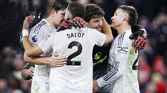 שחקני יונייטד חוגגים (צילום: Peter Byrne - PA Images / Contributor)