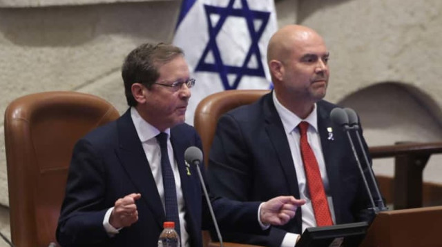 הנשיא הרצוג במושב החורף של הכנס (צילום: מארק ישראל סלם)