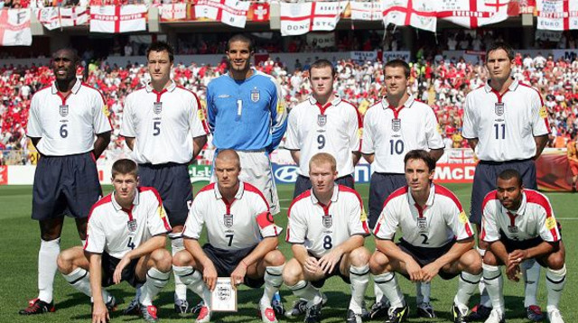 שחקני נבחרת אנגליה, 2004 (צילום: Gettyimages)