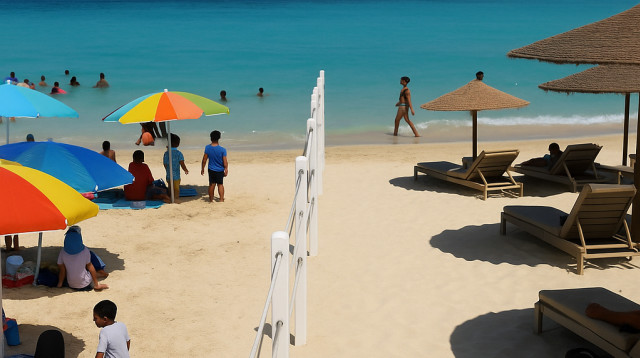 החוף "הטוב" מול החוף "הרע" (צילום: מעריב אונליין)