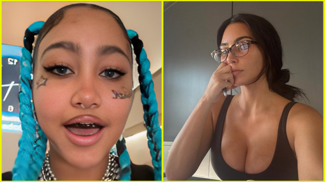 קים קרדשיאן, נורת' ווסט (צילום: מתוך אינסטגרם,מתוך טיקטוק)