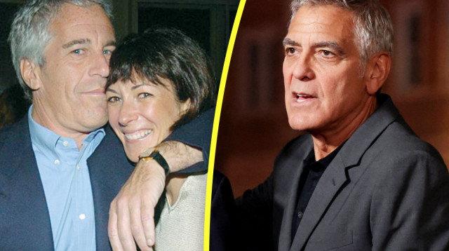 ג'יליין מקסוול וג'פרי אפשטיין, ג'ורג' קלוני (צילום: רויטרס,באדיבות הוט 8)