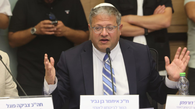 איתמר בן גביר בדיון בוועדה לביטחון לאומי של הכנסת (צילום: מרק ישראל סלם)