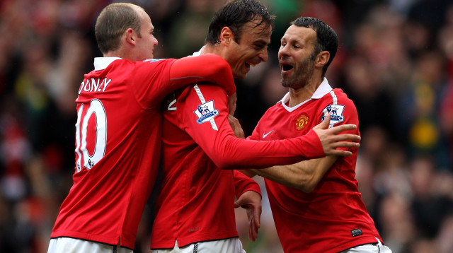 ראיין גיגס, דימיטאר ברבאטוב, וויין רוני (צילום: Manchester, England. (Photo by Alex Livesey/Getty )