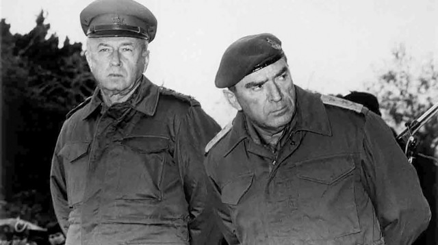 רפאל איתן ויצחק רבין (צילום: מיכה קירשנר)