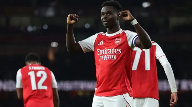 שש דקות על המגרש הספיקו לו. בוקאיו סאקה (צילום: רויטרס)