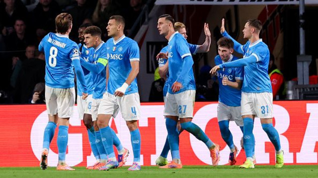 שחקני נאפולי חוגגים (צילום: GettyImages)