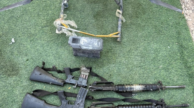 תיעוד הרחפן והנשקים שהוברחו (צילום: דובר צה"ל)