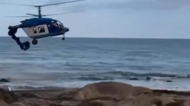 המסוק שהתרסק בים הכספי (צילום: רשתות חברתיות, שימוש לפי סעיף 27 א')