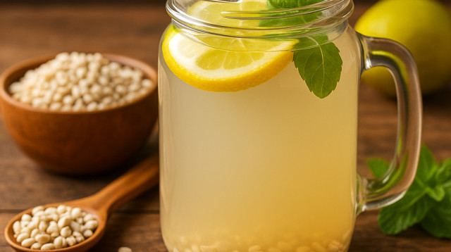 משקה מי שעורה עם לימון  (צילום: מעריב אונליין)