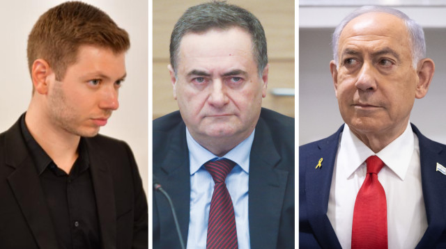 בנימין נתניהו, יאיר נתניהו, ישראל כ"ץ (צילום: אבשלום ששוני,פלאש 90,מרים אלסטר, פלאש 90)