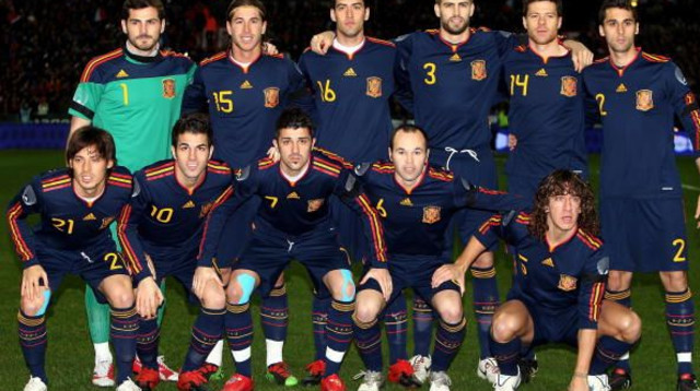 נבחרת ספרד במונדיאל 2010 (צילום: Michael Steele / Staff)