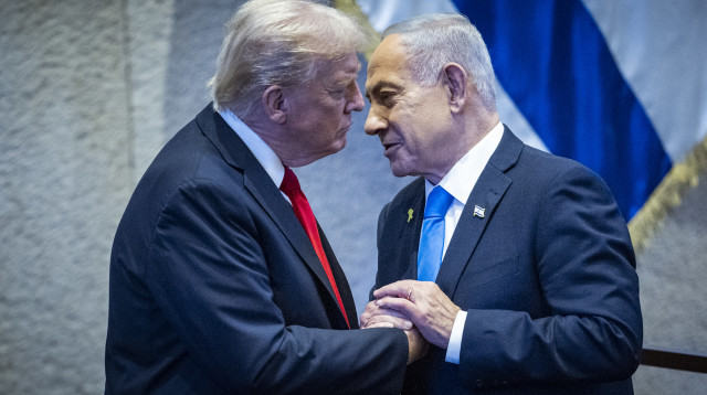 טראמפ ונתניהו בכנסת (צילום: יונתן זינדל פלאש 90)